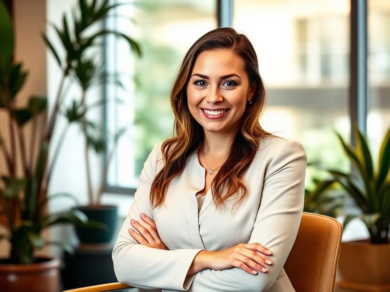 Finanční poradkyně v moderní kanceláři